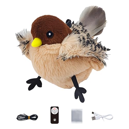 HOVCEH Katzenspielzeug Vogel Spielzeug Katze, Fliegender Vogel Katzenspielzeug mit Fernbedienung, 3 Modi, USB-Aufladung, Elektrisches Vogelspielzeug für Katzen, Flapping Bird Cat Toy, Spatz HOVCEH Katzenspielzeug Vogel Spielzeug Katze, Fliegender Vogel Katzenspielzeug mit Fernbedienung, 3 Modi, USB-Aufladung, Elektrisches Vogelspielzeug für Katzen, Flapping Bird Cat Toy, Spatz von HOVCEH