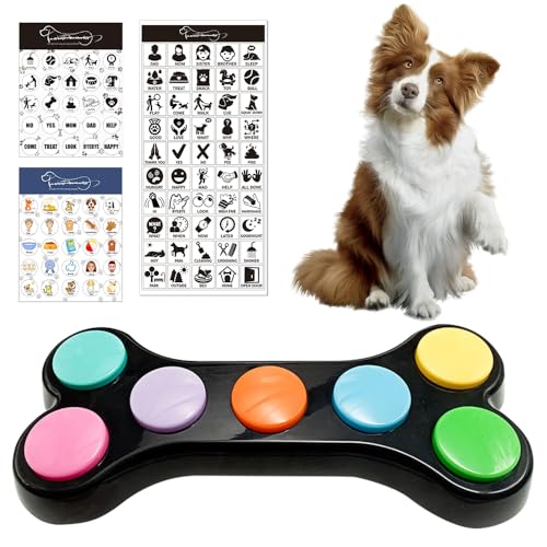 HOVCEH Satz Von 7 Farben Hunde Kommunikation Button, Buzzer mit Aufnahmefunktion, Hunde Buttons zum Sprechen mit 100 Aufklebern, Hundetraining Verhaltenshilfen, Trainieren Sie Ihren Hund,um zu Sagen HOVCEH Satz Von 7 Farben Hunde Kommunikation Button, Buzzer mit Aufnahmefunktion, Hunde Buttons zum Sprechen mit 100 Aufklebern, Hundetraining Verhaltenshilfen, Trainieren Sie Ihren Hund,um zu Sagen von HOVCEH