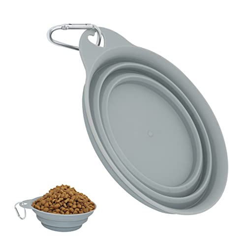 Faltbarer Hundenapf in grauer Farbe, Haustier-Futternäpfe zum Spazierengehen und Reisen, 15 cm faltbarer Silikon-Wassernapf für Hunde, perfekt für Camping Faltbarer Hundenapf in grauer Farbe, Haustier-Futternäpfe zum Spazierengehen und Reisen, 15 cm faltbarer Silikon-Wassernapf für Hunde, perfekt für Camping von HOVUK