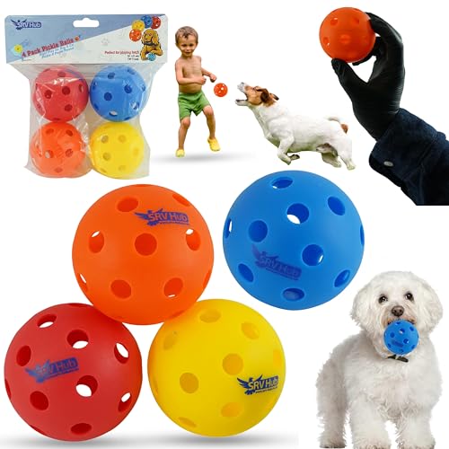 HOVUK® Hundespielbälle, Gummi, Chase Chew Apportier- und Bissball, Haustiernapf, Verwendung als Hundetraining, Übungsspielzeug (4 x Spielbälle Hund) von HOVUK