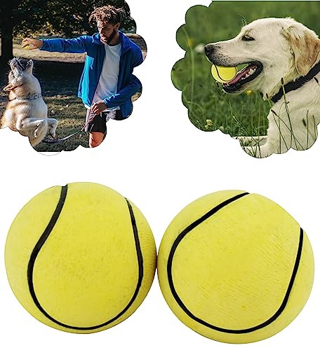 HOVUK 2 x Hunde-Tennisbälle, weiche Gummi-Tennisbälle, Werfen und Apportieren, Kinderspiel- und Haustier-Training, starke Tennisbälle, Anfänger-Übungsball, Hundespielzeug, Training, Spielen, von HOVUK