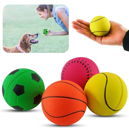 HOVUK 4 x Sport-Schwamm-Hundebälle für interaktive Spielzeit, ungiftige Gummibälle für Hunde, kleine Hundebälle für langanhaltende Spielsitzungen, Größe: 6 cm von HOVUK