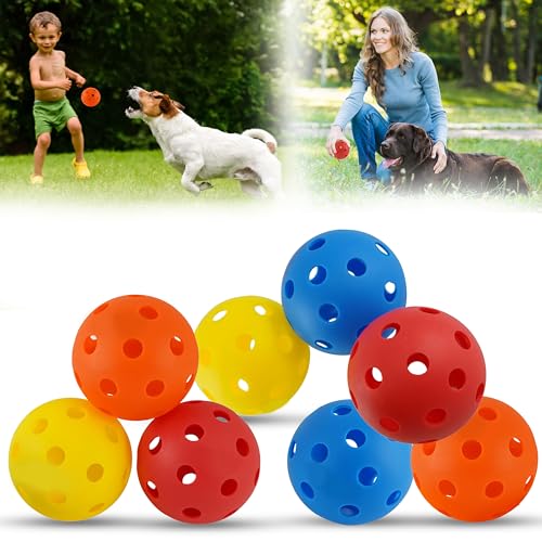 HOVUK 8 x Kunststoffbälle für Hunde, Bälle für Hunde mit 26 Löchern, Haustier-Trainingsball, Kauresistentes interaktives Spielzeug, unzerstörbare Hundebälle, Größe 7 cm HOVUK 8 x Kunststoffbälle für Hunde, Bälle für Hunde mit 26 Löchern, Haustier-Trainingsball, Kauresistentes interaktives Spielzeug, unzerstörbare Hundebälle, Größe 7 cm von HOVUK