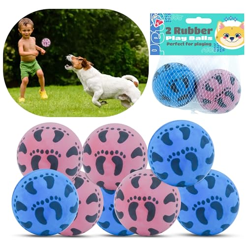 HOVUK 8 x Spielbälle für Hunde, Gummi-Welpenspielzeug, Hundespielzeug gegen Langeweile, Hundetrainingsbälle, langlebige Hundebälle für geistige Stimulation, Größe 6 cm von HOVUK