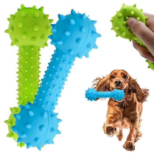HOVUK Hundespielzeug mit Stacheln, 14,5 cm, Grün und Blau, für drinnen und draußen, unzerstörbar, ungiftig, Kauspielzeug für Hunde, 2 Stück HOVUK Hundespielzeug mit Stacheln, 14,5 cm, Grün und Blau, für drinnen und draußen, unzerstörbar, ungiftig, Kauspielzeug für Hunde, 2 Stück von HOVUK