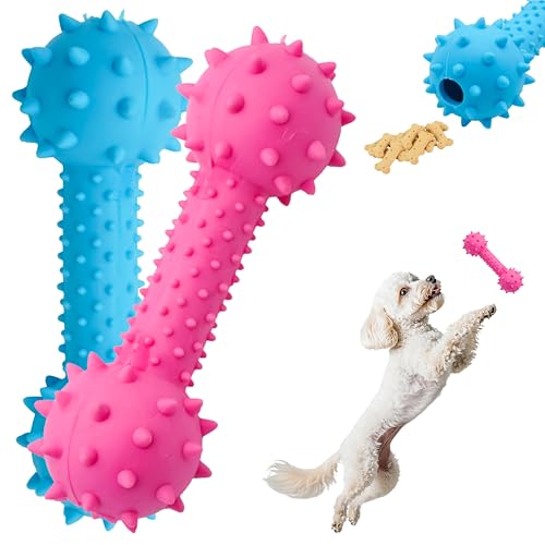 HOVUK Interaktives Hundespielzeug, 14,5 cm, Hantel-Form, zähnliches Zahnfleischspielzeug, weiches Zahnfleisch-Training, Haustierspielzeug, aktives Kauspielzeug, 2 Stück HOVUK Interaktives Hundespielzeug, 14,5 cm, Hantel-Form, zähnliches Zahnfleischspielzeug, weiches Zahnfleisch-Training, Haustierspielzeug, aktives Kauspielzeug, 2 Stück von HOVUK
