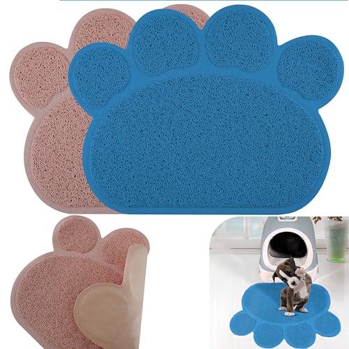 Hundematten aus Gummi, leicht zu reinigen, wiederverwendbar, für Haustiere, rutschfeste Hundematten für den Innenbereich, Größe 40 cm, Rosa und Blau, 2 Stück Hundematten aus Gummi, leicht zu reinigen, wiederverwendbar, für Haustiere, rutschfeste Hundematten für den Innenbereich, Größe 40 cm, Rosa und Blau, 2 Stück von HOVUK