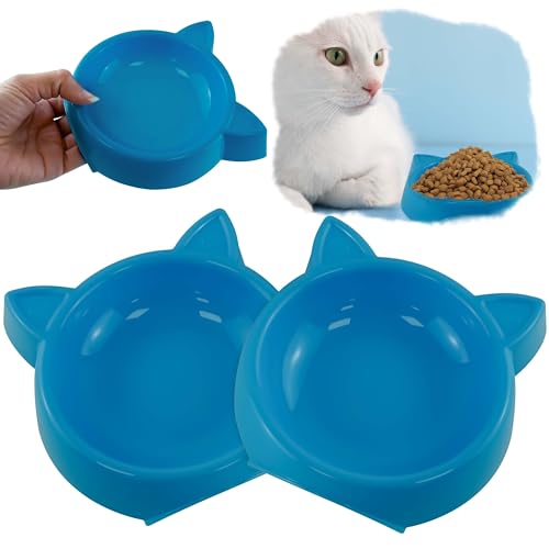 Katzennäpfe aus Kunststoff zum Füttern, blaue Katzennäpfe für Wasser, Kätzchen-Näpfe für Haustierzubehör, Haustier-Futternäpfe, 160 ml, 2 Stück Katzennäpfe aus Kunststoff zum Füttern, blaue Katzennäpfe für Wasser, Kätzchen-Näpfe für Haustierzubehör, Haustier-Futternäpfe, 160 ml, 2 Stück von HOVUK