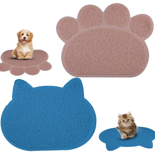 Rutschfeste Haustiermatten für den Boden – blaue und rosa Haustiermatten für Zuhause, wasserdichte Hundematten, leicht zu reinigen, waschbare Matten für Kätzchen, Größe 40 cm, 2 Stück Rutschfeste Haustiermatten für den Boden – blaue und rosa Haustiermatten für Zuhause, wasserdichte Hundematten, leicht zu reinigen, waschbare Matten für Kätzchen, Größe 40 cm, 2 Stück von HOVUK