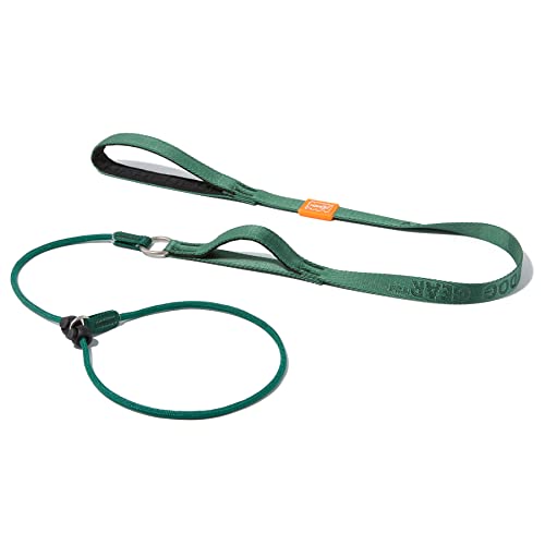 Howgo Hundeleine mit Schlupfleine, Trainingsleine, Anti-Zug-Leine und Halsband, strapazierfähiges und langlebiges Nylon, gepolsterter Griff, für alle Rassen(Grün,1.5 M) von HOWGO