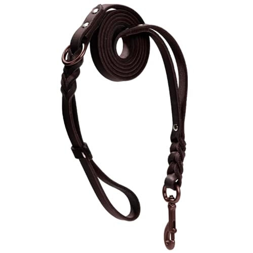 Howgo Hundeleine aus Leder, 1,8 m x 1,27 cm, superleicht, Militärqualität, robuste Trainingsleine, weich und bequem, für große, mittelgroße und kleine Hunde, Braun, 1,27 cm Howgo Hundeleine aus Leder, 1,8 m x 1,27 cm, superleicht, Militärqualität, robuste Trainingsleine, weich und bequem, für große, mittelgroße und kleine Hunde, Braun, 1,27 cm von HOWGO