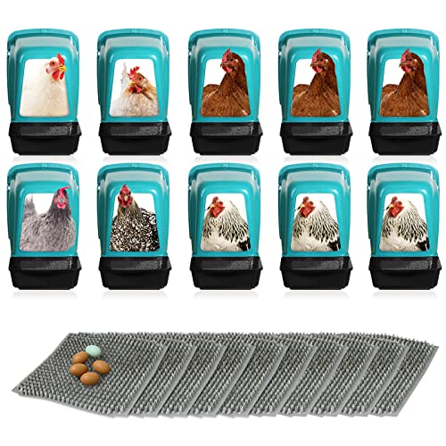 10 Stück Hühner-Nistkästen Hühner-Verlegungsboxen mit Sitzstange Roll Out Nistkästen für Hühner Nistkästen für Hühnerstall Nistkasten groß von HOWUXZO