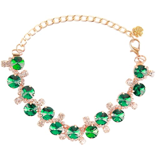 HOWWFALY Hundehalsband und Katzenhalsband, Goldkette, Edelstahl, verstellbar, grün, Strass, Halsband mit niedlicher Haustierpfote für kleine, mittelgroße Haustiere, Katzen, Hunde, Kätzchen, Welpen HOWWFALY Hundehalsband und Katzenhalsband, Goldkette, Edelstahl, verstellbar, grün, Strass, Halsband mit niedlicher Haustierpfote für kleine, mittelgroße Haustiere, Katzen, Hunde, Kätzchen, Welpen von HOWWFALY