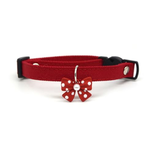 HOWWFALY Katzenhalsband mit Schleife, weich, bequem, abnehmbar und verstellbar, niedlich, stilvoll, Cartoon-Fliege, dekoratives Halsband für kleine Haustiere, Katzen, Hunde, Kätzchen, Welpen, Rot, HOWWFALY Katzenhalsband mit Schleife, weich, bequem, abnehmbar und verstellbar, niedlich, stilvoll, Cartoon-Fliege, dekoratives Halsband für kleine Haustiere, Katzen, Hunde, Kätzchen, Welpen, Rot, von HOWWFALY