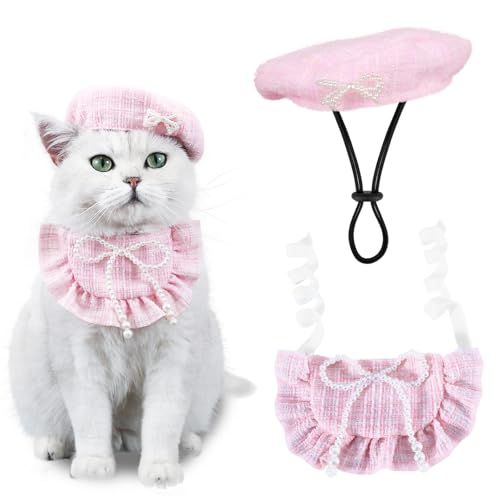 HOWWFALY Weihnachtskostüm für Hunde und Katzen, Halloween-Motiv, lustige Hundekleidung für kleine und mittelgroße Hunde (Rosa) von HOWWFALY