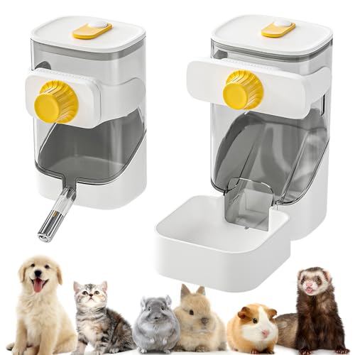 HPAWHOMEPART Automatischer Futter-Wasserspender, Schwerkraft-Kaninchen-Futterspender und Wasserspender-Set für Käfig, multifunktionaler Futterhalter, Wasserspender-Set für Kätzchen, Meerschweinchen, von HPAWHOMEPART