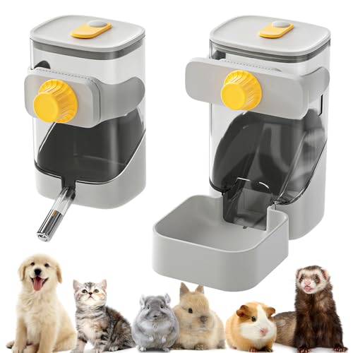 HPAWHOMEPART Automatischer Futter-Wasserspender, Schwerkraft-Kaninchen-Futterspender und Wasserspender-Set für Käfig, multifunktionales Futterhalter, Wasserspender-Set für Kätzchen, Meerschweinchen, von HPAWHOMEPART