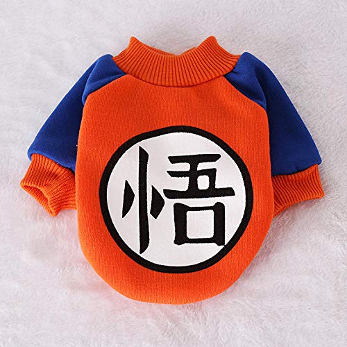 HPETN Kleine Hundehaustierkleidung Dragon Ball Goku Pullover T-Shirts Warme Kleidung Kostüm Hundekleidung Für Hunde Spiel Maskottchen Für Chihuahua@_S von HPETN