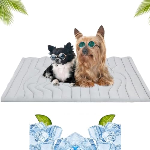 HPFVHRDCE Kühlmatte für Hunde & Katzen – Doppelseitige Haustier-Kühlunterlage für Sommer, Waschbare Liegefläche aus Stoff, Faltbare Eismatte für Innen- und Außengebrauch (Mehrere Farben & Größen von HPFVHRDCE