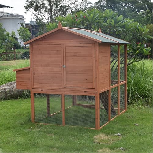 2-Stöckiger Hasenkäfig, Kaninchenstall Für Drinnen Und Draußen Mit Wasserdichtem Dach, Großer Geflügelkäfig Aus Holz Für Hühner, Enten, Meerschweinchen, von HPTHLY