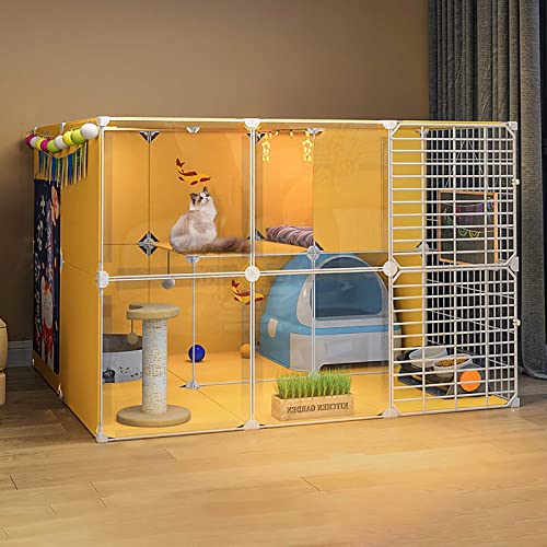 Groß Für Den Innenbereich – Laufstall, Katzengehege, Katzenkiste, Katzenwohnungen Für Innenkatzen, Katzenzwingerbett, Abnehmbare Metalldrahtzwinger – Großer Au,A-105X90X75CM von HPTHLY