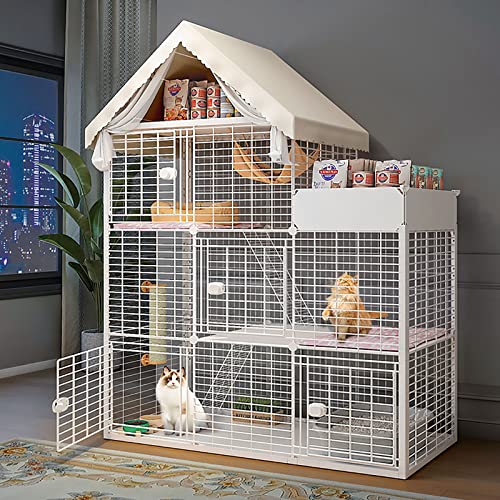 Große Katzenkiste Für Den Innenbereich, Abnehmbarer Katzenlaufstall, Kleintierkäfig, Halbgeschlossenes Katzengehege, Großer Auslauf, Ideal Für 1–2 Katzen,137x47x167cm Große Katzenkiste Für Den Innenbereich, Abnehmbarer Katzenlaufstall, Kleintierkäfig, Halbgeschlossenes Katzengehege, Großer Auslauf, Ideal Für 1–2 Katzen,137x47x167cm von HPTHLY