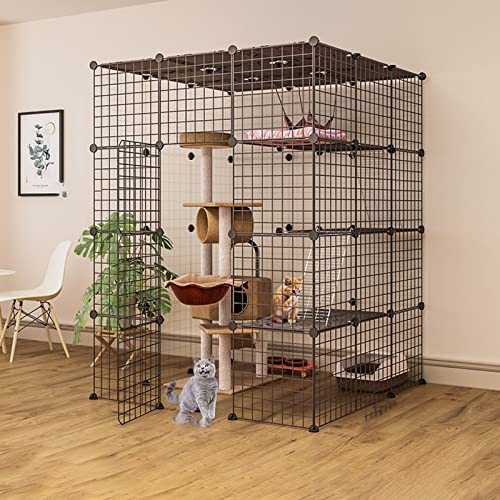 Großer Drahtkäfig Für Katzen Im Innenbereich, Tragbar, Zusammenklappbar, Metallzaun Für Katzen Und Hunde,111 * 111 * 146cm Großer Drahtkäfig Für Katzen Im Innenbereich, Tragbar, Zusammenklappbar, Metallzaun Für Katzen Und Hunde,111 * 111 * 146cm von HPTHLY