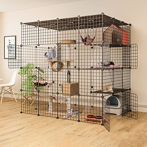 Großer Drahtkäfig Für Katzen Im Innenbereich, Tragbar, Zusammenklappbar, Metallzaun Für Katzen Und Hunde,147 * 111 * 146cm von HPTHLY