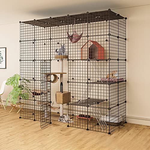 Großer Drahtkäfig Für Katzen Im Innenbereich, Tragbar, Zusammenklappbar, Metallzaun Für Katzen Und Hunde,183 * 75 * 182cm von HPTHLY