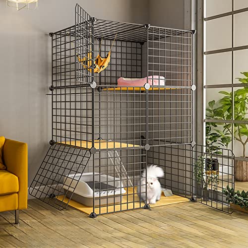 Großer Drahtkäfig Für Katzen Im Innenbereich, Tragbar, Zusammenklappbar, Metallzaun Für Katzen Und Hunde,75 * 49 * 109cm von HPTHLY
