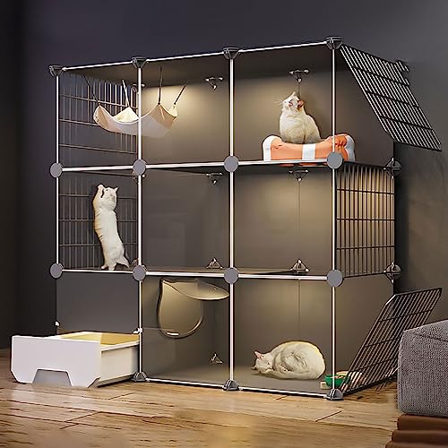 Großer Katzenlaufstall Für Den Innenbereich, Katzengehege Mit Katzentoilette, Halbgeschlossener Katzenzaun, Abnehmbarer Kleintierkäfig, Für Kätzchen, Meerschwe,110x49x109cm Großer Katzenlaufstall Für Den Innenbereich, Katzengehege Mit Katzentoilette, Halbgeschlossener Katzenzaun, Abnehmbarer Kleintierkäfig, Für Kätzchen, Meerschwe,110x49x109cm von HPTHLY