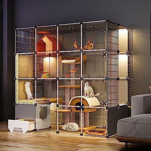 Großer Katzenlaufstall Für Den Innenbereich, Katzengehege Mit Katzentoilette, Halbgeschlossener Katzenzaun, Abnehmbarer Kleintierkäfig, Für Kätzchen, Meerschwe,145x75x145cm Großer Katzenlaufstall Für Den Innenbereich, Katzengehege Mit Katzentoilette, Halbgeschlossener Katzenzaun, Abnehmbarer Kleintierkäfig, Für Kätzchen, Meerschwe,145x75x145cm von HPTHLY