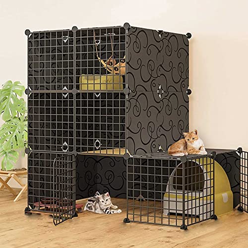 Großes Katzengehege Für Den Innenbereich, Katzenzwinger, Frettchenkäfig, Katzenlaufstall, Katzenzaun Mit Katzentoilette, Abnehmbarer Auslauf Für Haustiere Mit H,111x75x109cm(A) von HPTHLY