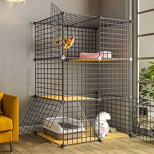 Großes Katzengehege Für Den Innenbereich, Katzenzwinger, Frettchenkäfig, Katzenlaufstall, Katzenzaun Mit Katzentoilette, Abnehmbarer Auslauf Für Haustiere Mit H,75x49x109cm Großes Katzengehege Für Den Innenbereich, Katzenzwinger, Frettchenkäfig, Katzenlaufstall, Katzenzaun Mit Katzentoilette, Abnehmbarer Auslauf Für Haustiere Mit H,75x49x109cm von HPTHLY