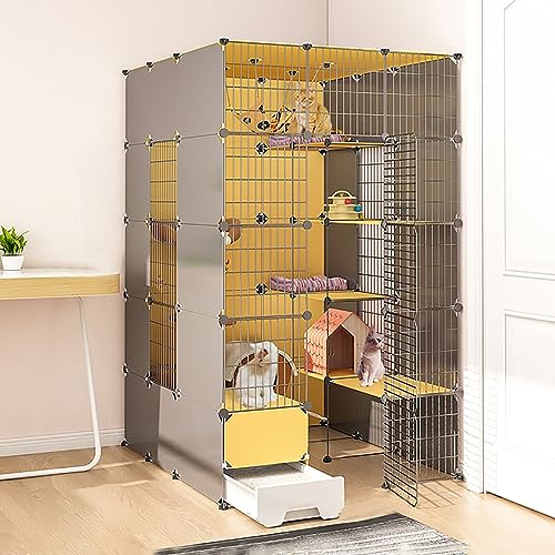 Großes Katzenhaus Für Den Innenbereich Mit Katzentoilette, Laufstall Für Haustiere, Katzengehege, Kätzchengehege, Abnehmbarer Katzenzwinger Aus Metalldraht, Gr,111x141x183cm Großes Katzenhaus Für Den Innenbereich Mit Katzentoilette, Laufstall Für Haustiere, Katzengehege, Kätzchengehege, Abnehmbarer Katzenzwinger Aus Metalldraht, Gr,111x141x183cm von HPTHLY
