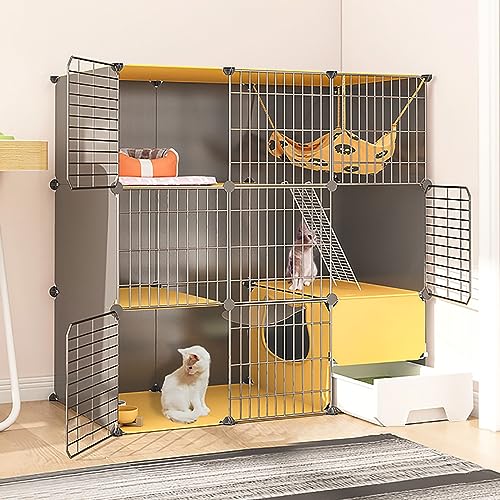 Großes Katzenhaus Für Den Innenbereich Mit Katzentoilette, Laufstall Für Haustiere, Katzengehege, Kätzchengehege, Abnehmbarer Katzenzwinger Aus Metalldraht, Gr,111x49x111cm Großes Katzenhaus Für Den Innenbereich Mit Katzentoilette, Laufstall Für Haustiere, Katzengehege, Kätzchengehege, Abnehmbarer Katzenzwinger Aus Metalldraht, Gr,111x49x111cm von HPTHLY