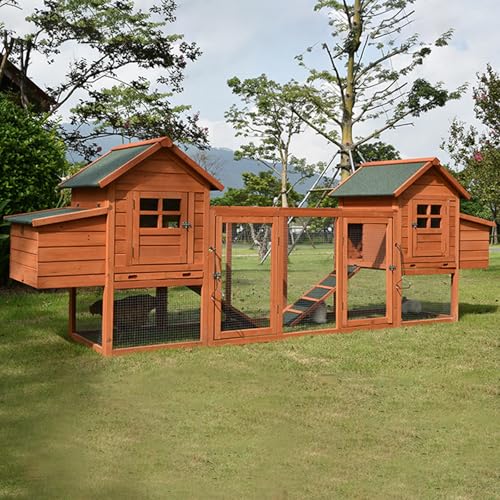 Hasenkäfig Aus Holz, Zweistöckiger Kaninchenstall Mit Auslaufsicherer Schale, Wetterfester Kaninchenstall Für Den Außenbereich Für Hühner, Enten Und Meerschwein, von HPTHLY