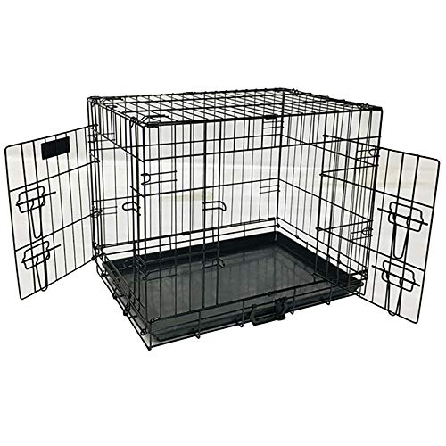 Haustierkäfig, Sicherer Und Stabiler Drahtkäfig, Faltbarer Katzen- Und Hundekäfig Mit Doppeltür, Schwarz, Verschiedene Größen,XXL, von HPTHLY