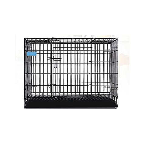 Haustierkäfig, Sicherer Und Stabiler Drahtkäfig Mit Dachfenster-Schubfach, Faltbarer Katzen- Und Hundekäfig, Schwarz, von HPTHLY