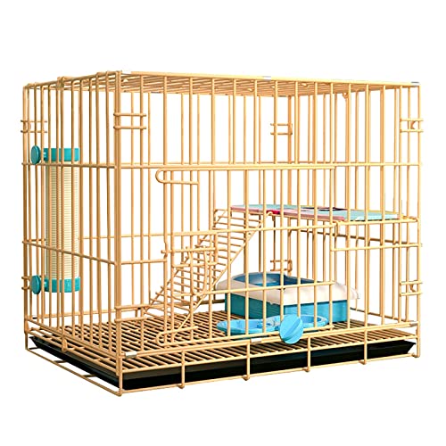Haustierkäfig Für Hunde, Katzen Und Welpen, Zusammenklappbarer Metallkäfig Mit Tablett, Leicht Zu Tragen Und Zu Transportieren, Zusammenklappbarer Aufbewahrung,68x49x58cm von HPTHLY