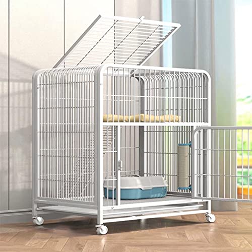 Hühnerkäfige Für Draußen, Drinnen, Tragbarer Meerschweinchenkäfig, 2-Stöckiger Meerschweinchenkäfig, Haustierkäfige Für Kleintiere, Katzenzwinger, Katzenhaus, H,White von HPTHLY