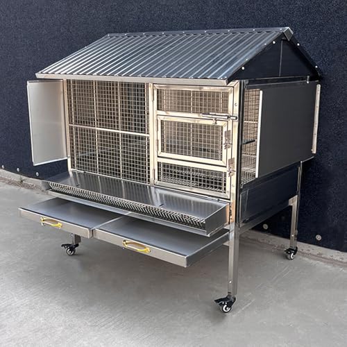 Hühnerstall Aus Metall, Kaninchenstall Für Den Außenbereich Mit Rädern Und Trichterschale, Kaufester Meerschweinchenkäfig Für Kleintiergeflügel, Hühnerstall Aus Metall, Kaninchenstall Für Den Außenbereich Mit Rädern Und Trichterschale, Kaufester Meerschweinchenkäfig Für Kleintiergeflügel, von HPTHLY