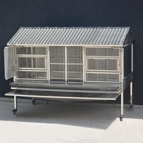 Hühnerstall Aus Metall, Kaninchenstall Für Den Außenbereich Mit Rädern Und Trichterschale, Kaufester Meerschweinchenkäfig Für Kleintiergeflügel, Hühnerstall Aus Metall, Kaninchenstall Für Den Außenbereich Mit Rädern Und Trichterschale, Kaufester Meerschweinchenkäfig Für Kleintiergeflügel, von HPTHLY