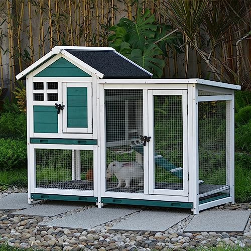 Kaninchenkäfig, Wetterfester Meerschweinchenkäfig Für Den Außenbereich, Hundezaun Mit Abnehmbarer, Auslaufsicherer Schale, Haustierhaus Für Den Außenbereich Fü,C2-120 * 63 * 95CM von HPTHLY