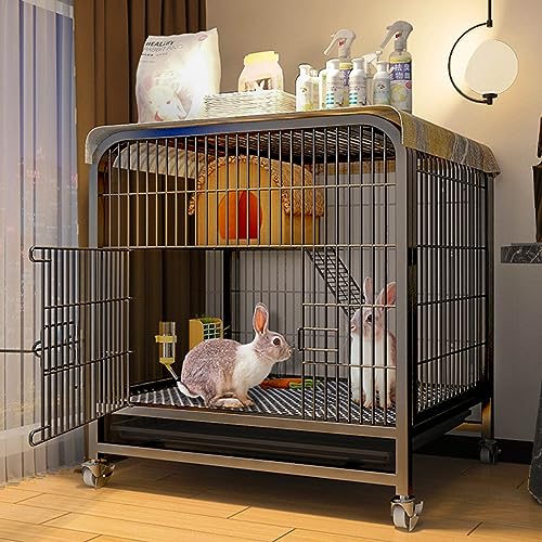 Kaninchenkäfig - Käfig Kleintierkäfig Kaninchenhaus Mit Drahtboden Auslaufsicherer Kunststoffpalettenkäfig Meerschweinchenkäfig Mit Rädern, von HPTHLY