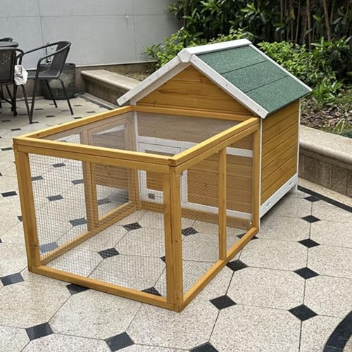 Kaninchenstall, Kleintierhabitat Mit Auslaufsicherer Schale Und Wasserfestem Asphaltdach, Hühnerstall Aus Holz Für Den Rasen Im Freien,Wood Color Kaninchenstall, Kleintierhabitat Mit Auslaufsicherer Schale Und Wasserfestem Asphaltdach, Hühnerstall Aus Holz Für Den Rasen Im Freien,Wood Color von HPTHLY