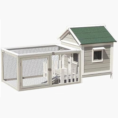 Kaninchenstall, Outdoor-Kaninchenstall Für 2 Kaninchen, Zu Öffnendes Dach Mit Wetterfestem Dach, Herausnehmbare Wanne, Rampe,C3-163 * 68 * 82cm Kaninchenstall, Outdoor-Kaninchenstall Für 2 Kaninchen, Zu Öffnendes Dach Mit Wetterfestem Dach, Herausnehmbare Wanne, Rampe,C3-163 * 68 * 82cm von HPTHLY