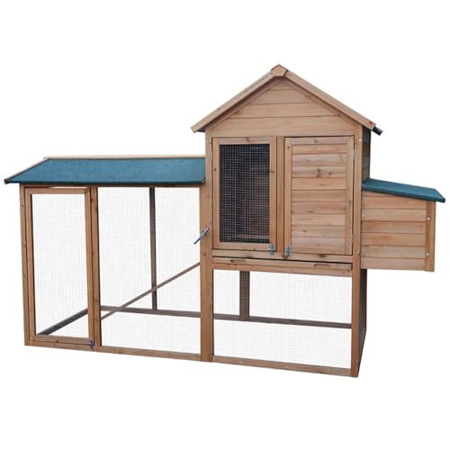 Kaninchenstall Aus Holz, Großer Hasenkäfig Mit Herausnehmbarem Tablett Und Auslauf, Hühnerhabitat Im Freien Für Kleintiere, Meerschweinchen, von HPTHLY
