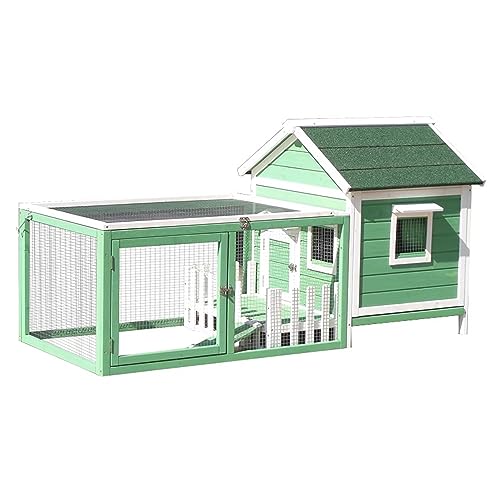 Kaninchenstall Aus Holz, Hasenkäfig, Hühnerstall Für Kleintiere,Green von HPTHLY