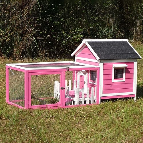 Kaninchenstall Aus Holz, Hasenkäfig, Hühnerstall Für Kleintiere,Pink von HPTHLY
